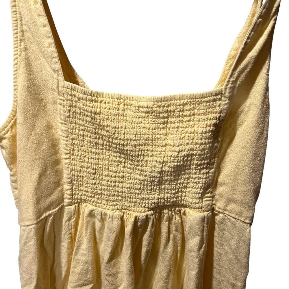 Old Navy Butter Yellow Linen Blend Midi Sweetheart Dress 2X - Picture 7 of 12